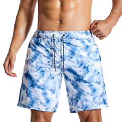 Men's Swim Trunks with Compression Liner Quick Dry 7" Inseam Swimsuit Swimwear - Cloud