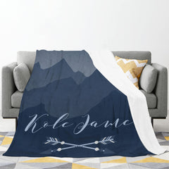 Personalized Mountain Blanket With Name For Adult, Kids