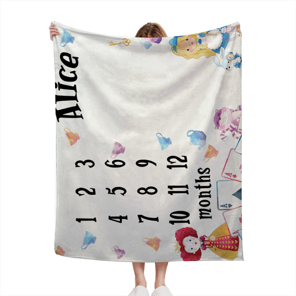 Personalized Girls Cup Tea Month Blanket With Name For Adult, Kids