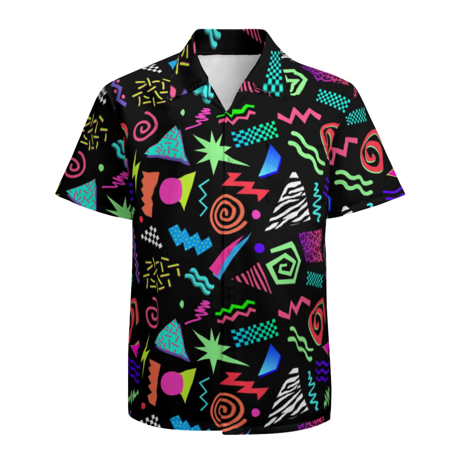 Men's Hawaiian Shirt Casual Button Down Short Sleeves Beach Shirt - 90's Style