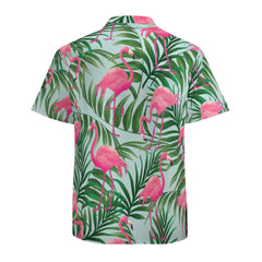 Men's Hawaiian Shirt Casual Button Down Short Sleeves Beach Shirt - Flamingo