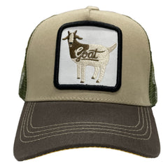 Mesh Trucker Hat Snapback Square Patch Baseball Caps - Goat