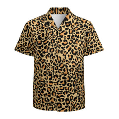 Men's Hawaiian Shirt Casual Button Down Short Sleeves Beach Shirt - Leopard Cheetah Print