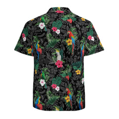 Men's Hawaiian Shirt Casual Button Down Short Sleeves Beach Shirt - Parrot