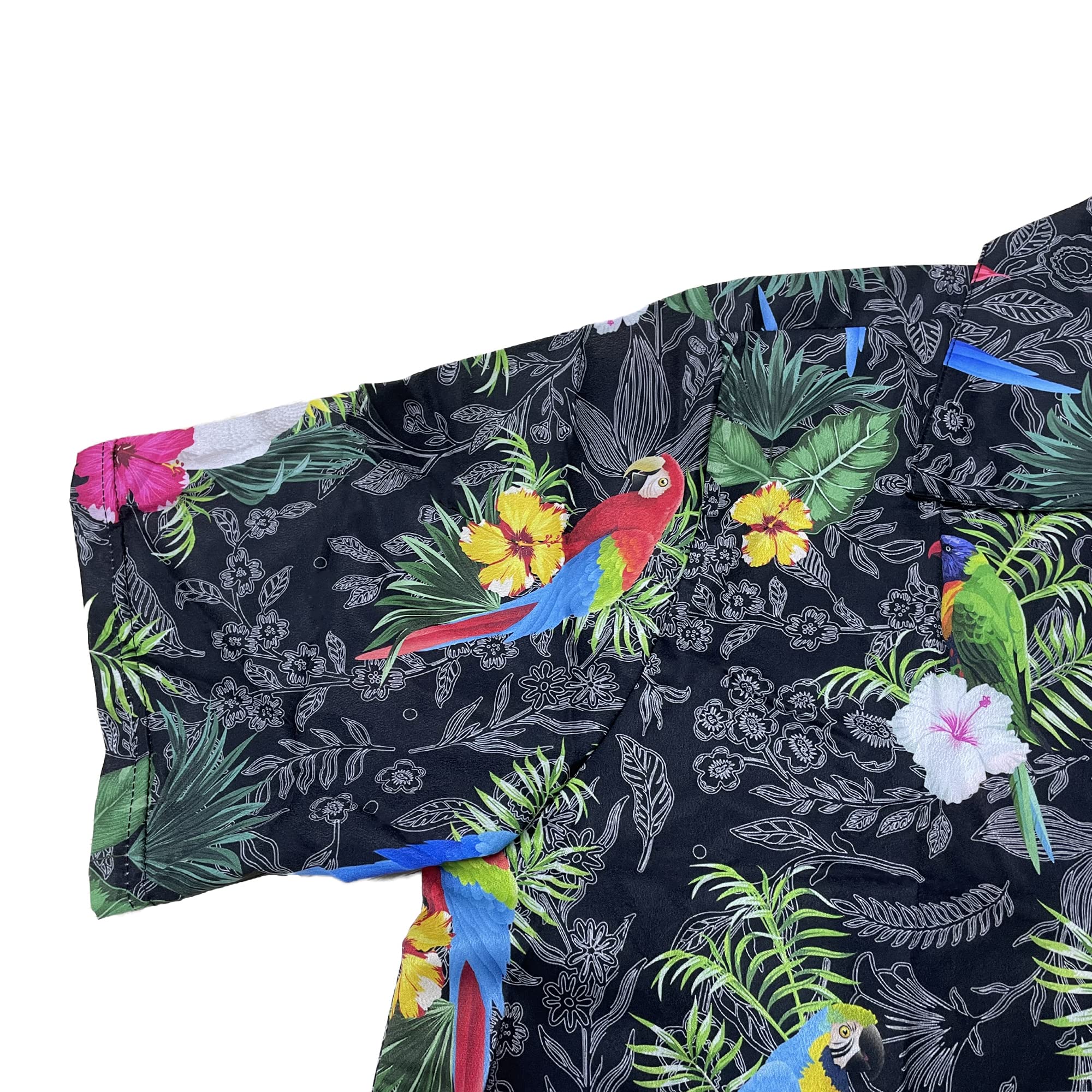 Men's Hawaiian Shirt Casual Button Down Short Sleeves Beach Shirt - Parrot