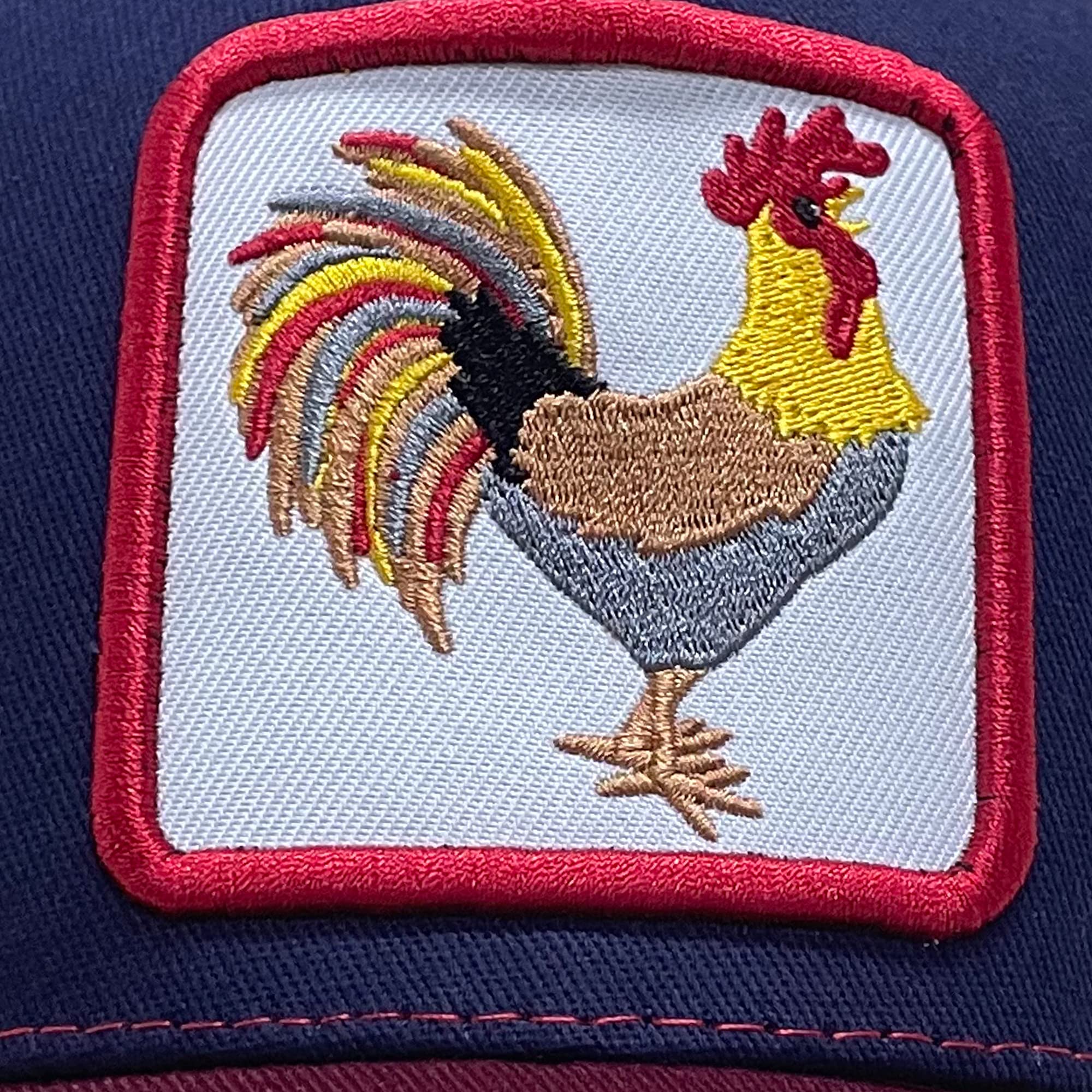 Mesh Trucker Hat Snapback Square Patch Baseball Caps - Rooster